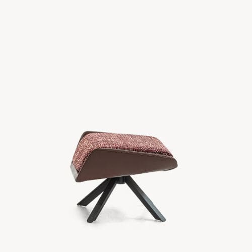 Sgabello contemporaneo - CLARISSA - MOROSO - in pelle / in tessuto / con supporto in acciaio verniciato a polvere