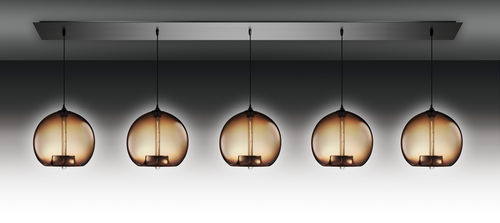 Plafoniera contemporanea - LINEAR 5 - Niche Modern - lineare / in vetro / in vetro soffiato