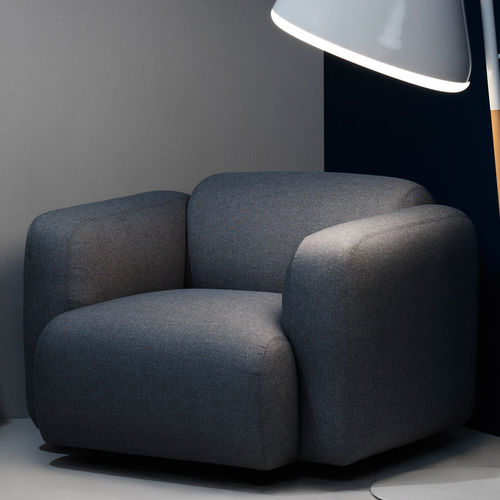 Poltrona contemporanea - SWELL - Normann Copenhagen - in tessuto / in acciaio / grigia