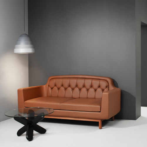 Divano contemporaneo - ONKEL - Normann Copenhagen - in pelle / marrone / grigio