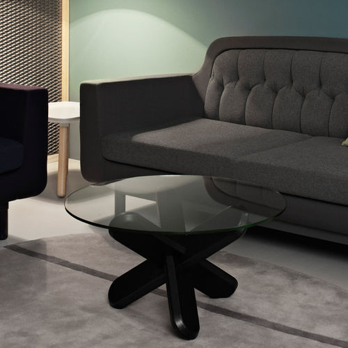 Tavolino basso contemporaneo - DING - Normann Copenhagen - in vetro / rotondo / per uso residenziale