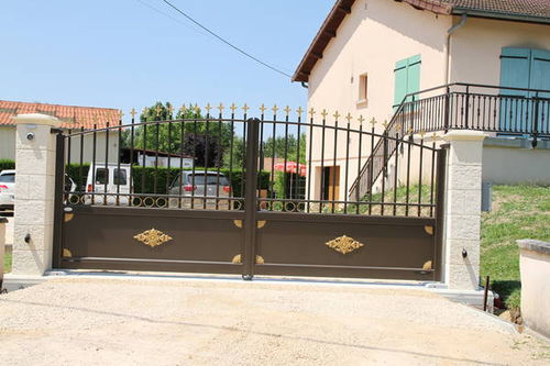 Cancello battente - TRADITION : LINAIRE - Horizal - in alluminio / a sbarre / a motore