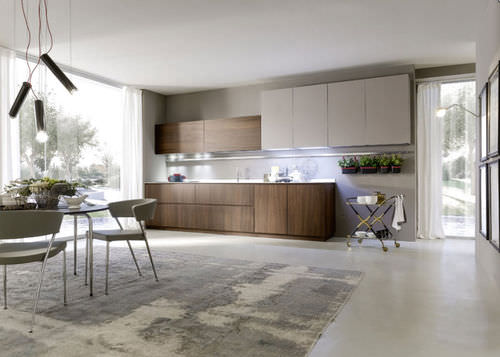 Cucina contemporanea - MATERIKA - Pedini - impiallacciata in legno / senza maniglie