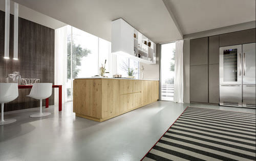 Cucina contemporanea - MATERIKA - Pedini - in legno massiccio / in legno / senza maniglie