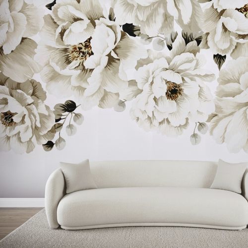 Carta da parati classica - Perfect Peonies - Phillip Jeffries - in vinile / con motivi floreali / rossa