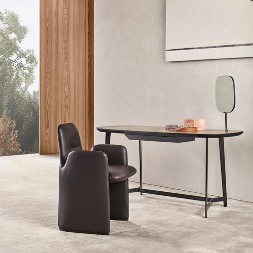 Scrivania da terra - MATHIEU - Poliform - contemporanea / in legno massiccio / in pelle