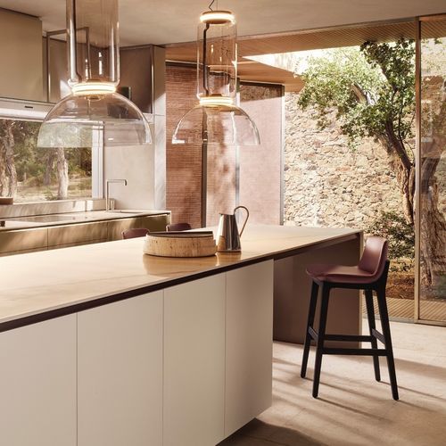 Sedia alta contemporanea - VENTURA - Poliform - da interno / da cucina / in tessuto