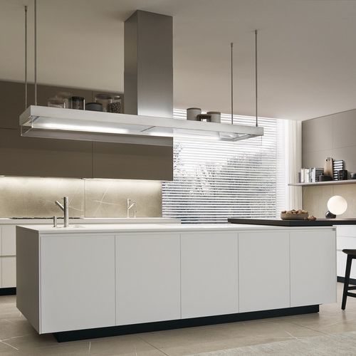 Cucina contemporanea - ALEA - Poliform - in legno laccato / con isola / di grandi dimensioni