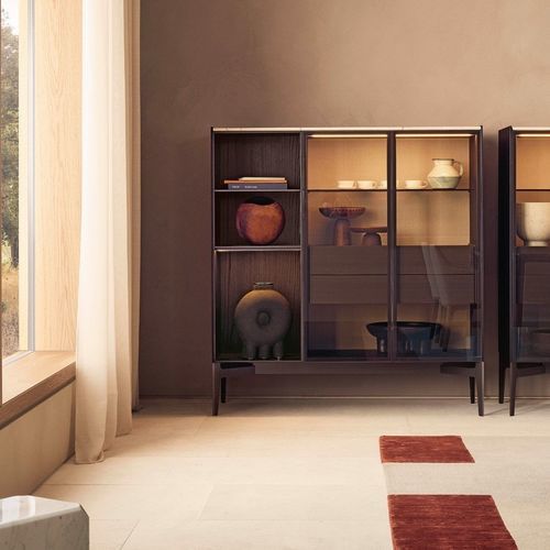 Credenza alta - CODE - Poliform - contemporanea / in legno laccato / impiallacciata in legno