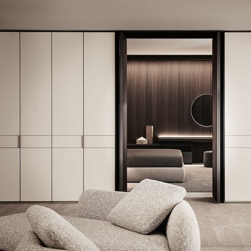 Porta da interno - PIVOT - Poliform - in alluminio / in vetro / in rovere