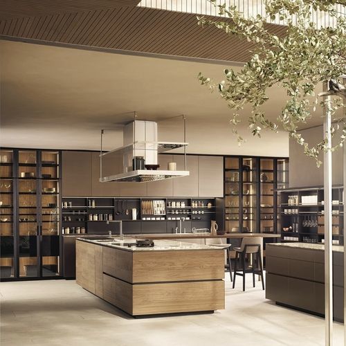 Cucina contemporanea - ARTEX - Poliform - in rovere / in noce americano / in vetro