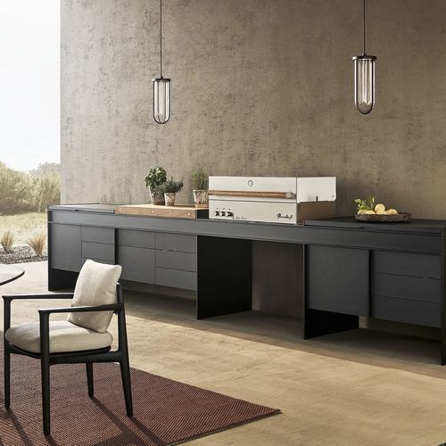 Cucina da esterno - LAND  - Poliform - contemporanea / in acciaio / in alluminio