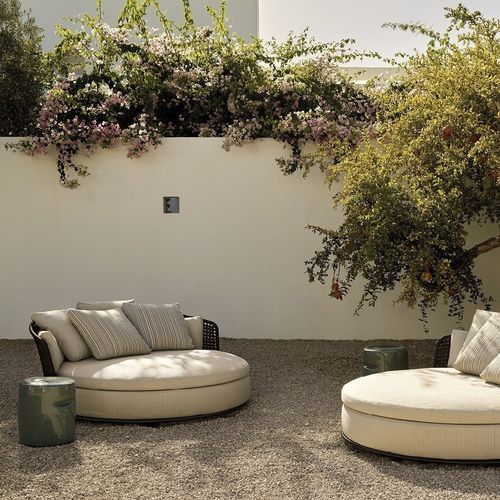 Tavolo d'appoggio contemporaneo - AZU - Poliform - in ceramica / con base in ceramica / rotondo