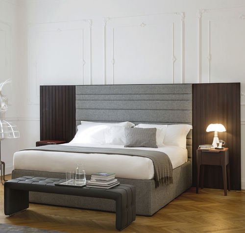 Letto matrimoniale - BOHEME - Porada - contemporaneo / imbottito / con testiera imbottita