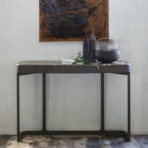 Consolle contemporanea - BLUSH - Porada - in marmo / con supporto in frassino / rettangolare