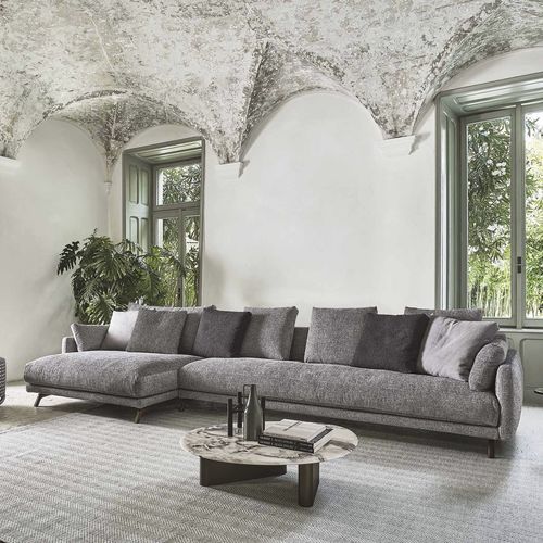 Divano modulare - ETIENNE - Porada - contemporaneo / in tessuto / in pelle