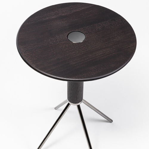 Tavolino basso contemporaneo - JEÑO H40 TONDO - Porada - in rovere / con supporto in metallo / rotondo