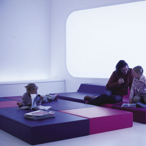 Ottomana contemporanea - MATRASS 150 - SDC_lab - in tessuto / in pelle / rettangolare