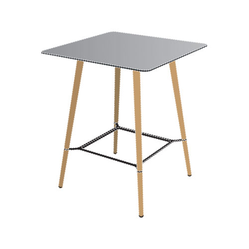 Tavolo alto classico - PILOT - SDC_lab - in HPL / con supporto in legno / quadrato