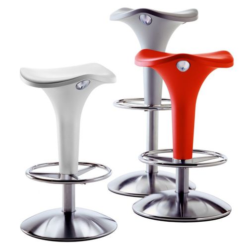 Sgabello da bar contemporaneo - ZANZIBAR - REXITE - in tecnopolimero / con supporto in acciaio cromato / con base centrale