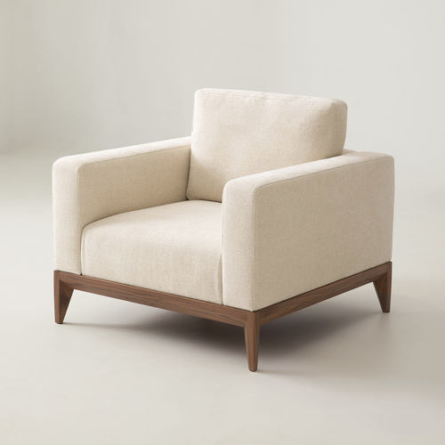 Poltrona contemporanea - OSCAR - Rivolta - in pelle / in tessuto / in legno