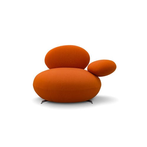 Poltrona design organico - Supersassi Ginger - Rossi di Albizzate - in pelle / in tessuto / in acciaio