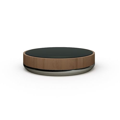 Tavolino basso contemporaneo - Bol - Rossi di Albizzate - in legno / con supporto in metallo / rotondo