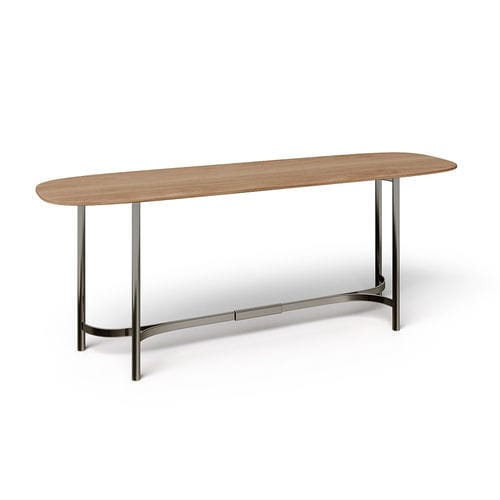 Tavolo d'appoggio contemporaneo - Borromeo - Rossi di Albizzate - in legno / in metallo / con supporto in metallo