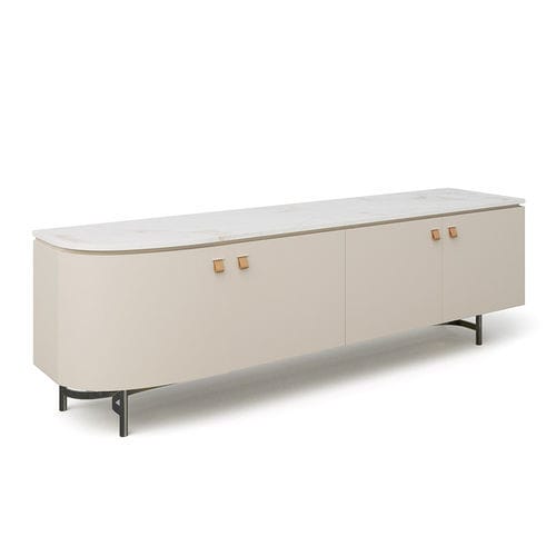 Credenza contemporanea - Diodoro Madia - Rossi di Albizzate - in metallo / in legno / in marmo