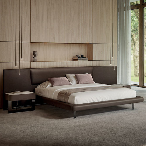 Letto matrimoniale - Frame - Rossi di Albizzate - contemporaneo / imbottito / con testiera
