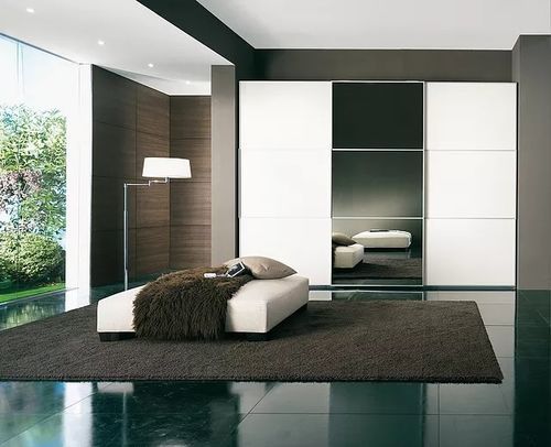 Armadio contemporaneo - Sangiorgio Mobili - in legno / in vetro laccato / a porte scorrevoli