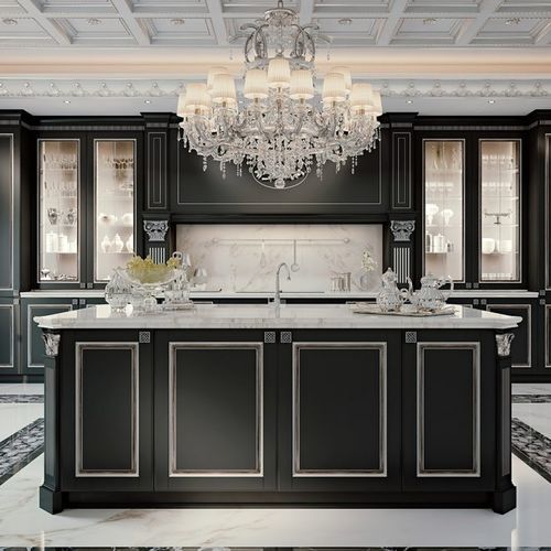 Isola cucina classica - PALATINA - SCIC - in legno / in marmo / con impugnature