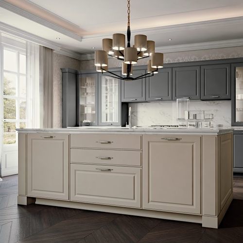 Isola cucina classica - GONZAGA - SCIC - in legno / in pietra / con impugnature