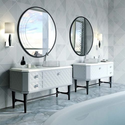 Mobile lavabo in vetro laccato - BELLAGIO - SCIC - da appoggio / in legno / classico