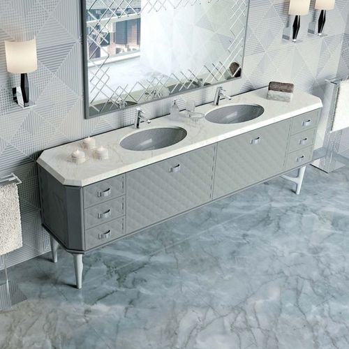 Mobile lavabo doppio - BELLAGIO - SCIC - da appoggio / in legno laccato / in vetro laccato