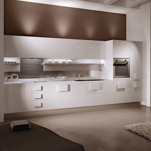 Cucina polimerica - SOLOBIANCO - SCIC - contemporanea / in legno / in vetro