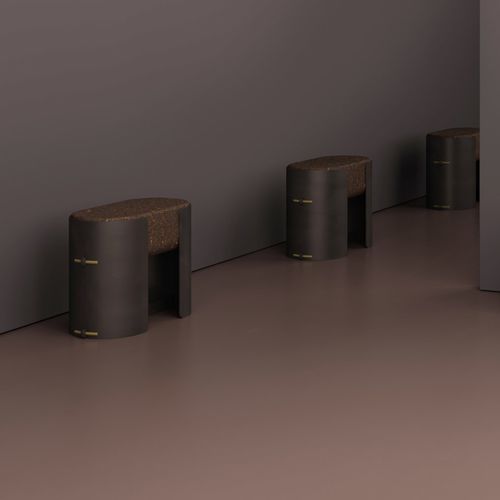 Sgabello contemporaneo - BOLOTA CAPTURE - Skram Furniture - in sughero / con supporto in alluminio / per uso contract