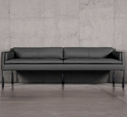 Divano contemporaneo - ALTAI - Skram Furniture - in pelle / grigio / arancione