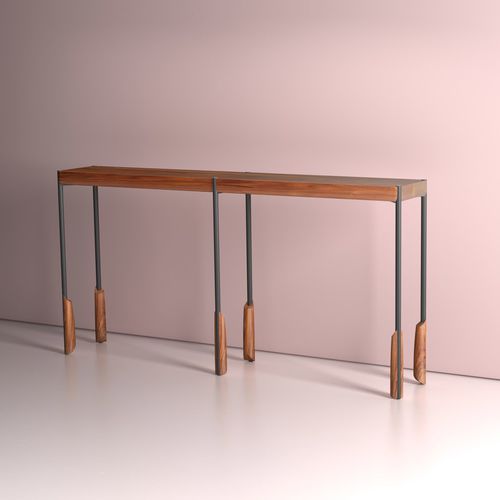 Consolle contemporanea - ALTAI  - Skram Furniture - in noce / in frassino / con supporto in metallo