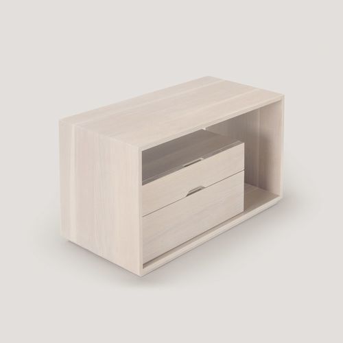 Comodino contemporaneo - LINEGROUND #1 - Skram Furniture - in rovere / in noce / in ciliegio