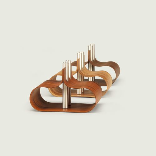 Vaso design originale - VIDALIA - Skram Furniture - impiallacciato in legno / in alluminio