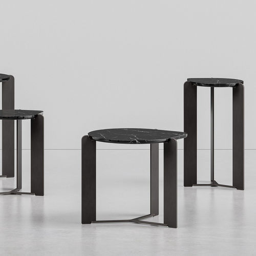 Tavolo d'appoggio contemporaneo - D03 - Skram Furniture - in marmo / con supporto in metallo / per uso residenziale