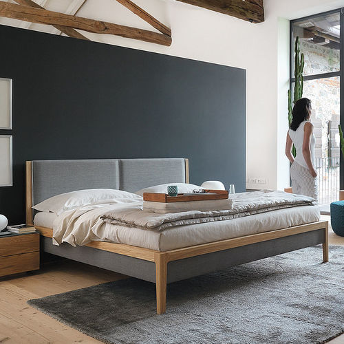 Letto matrimoniale - MYLON - TEAM 7 - contemporaneo / imbottito / con testiera imbottita