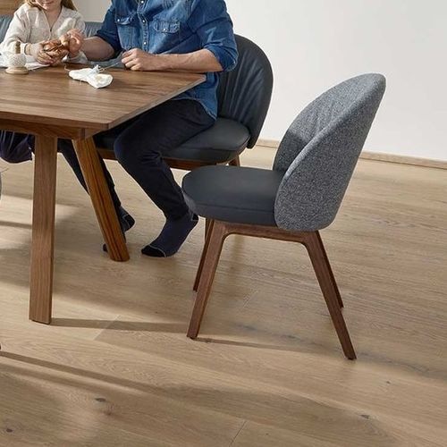 Sedia da pranzo contemporanea - FLOR - TEAM 7 - da interno / in tessuto / in pelle