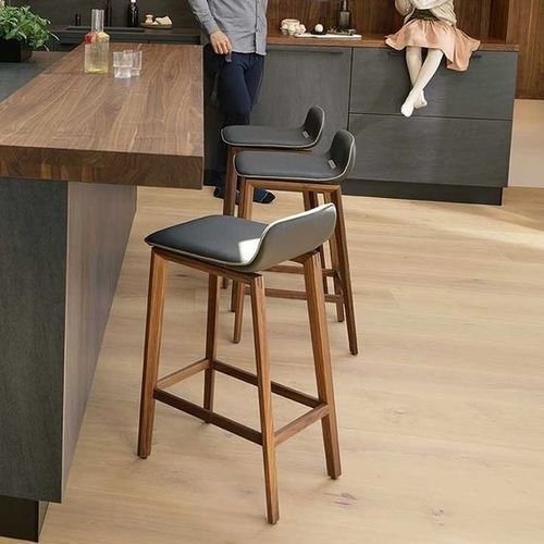 Sedia alta contemporanea - ARK - TEAM 7 - da interno / in tessuto / in pelle