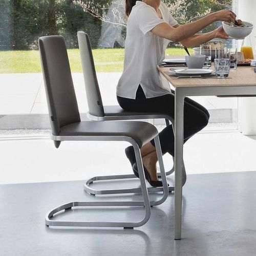 Sedia da pranzo contemporanea - F1 - TEAM 7 - da interno / in tessuto / in pelle