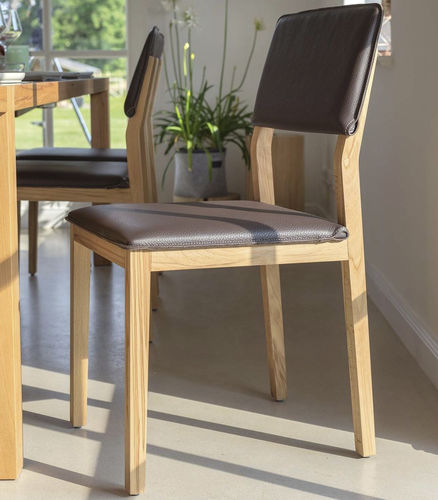 Sedia da pranzo contemporanea - S1 - TEAM 7 - da interno / in pelle / con supporto in legno
