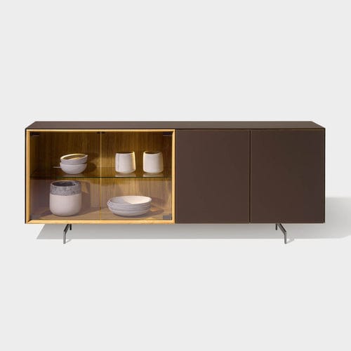 Credenza contemporanea - CUBUS - TEAM 7 - in rovere / in vetro / con ripiano