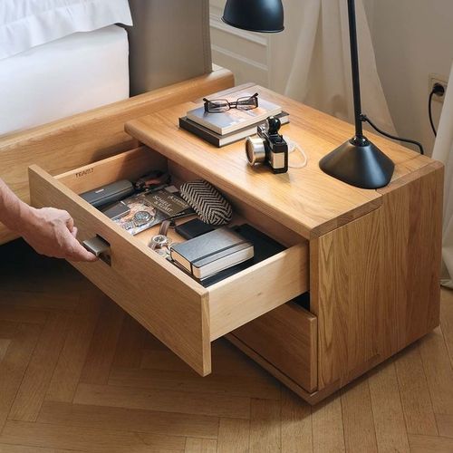 Comodino contemporaneo - NOX - TEAM 7 - in rovere / in noce / in faggio