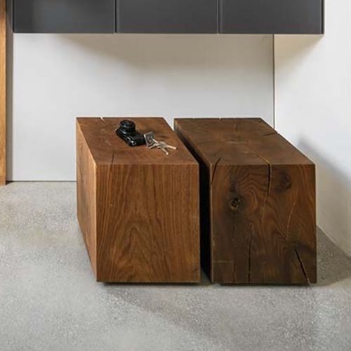 Tavolo d'appoggio contemporaneo - NHB series - TEAM 7 - in rovere / con supporto in legno / quadrato